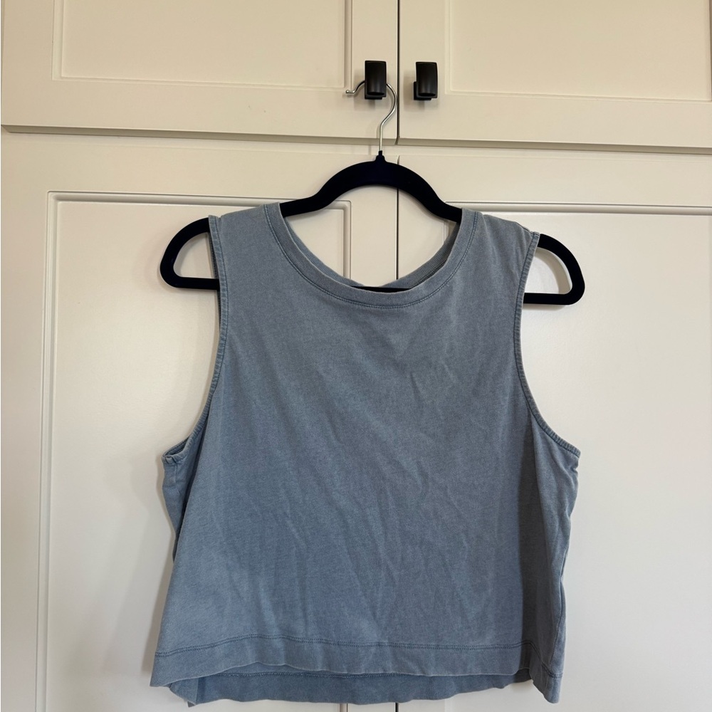 Casual Blue Sleeveless Top